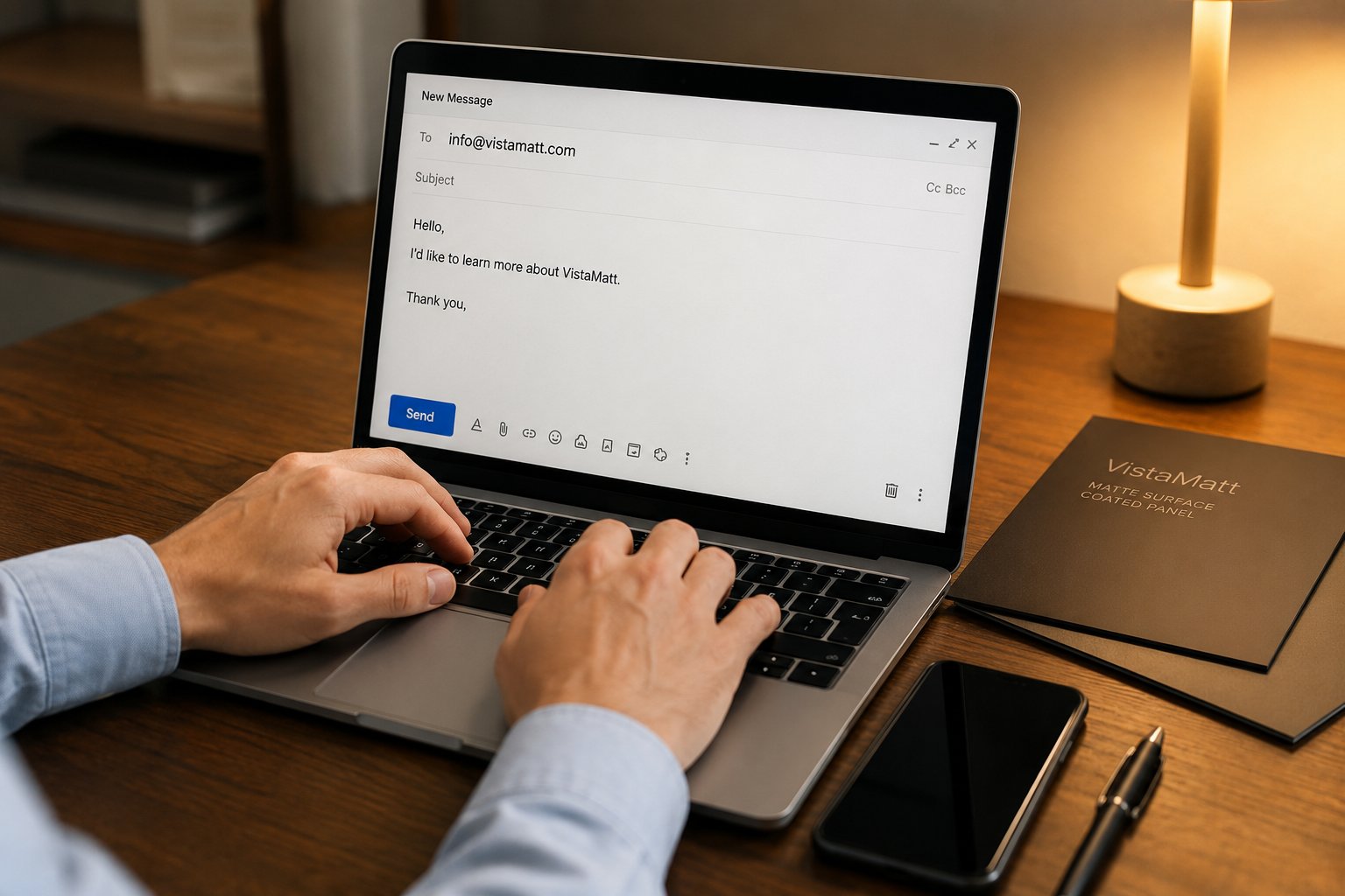 Sending an enquiry to Vistamatt